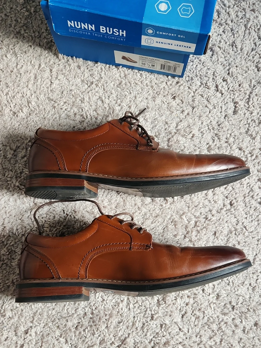 Nunn Bush Brown Leather Derby Shoes